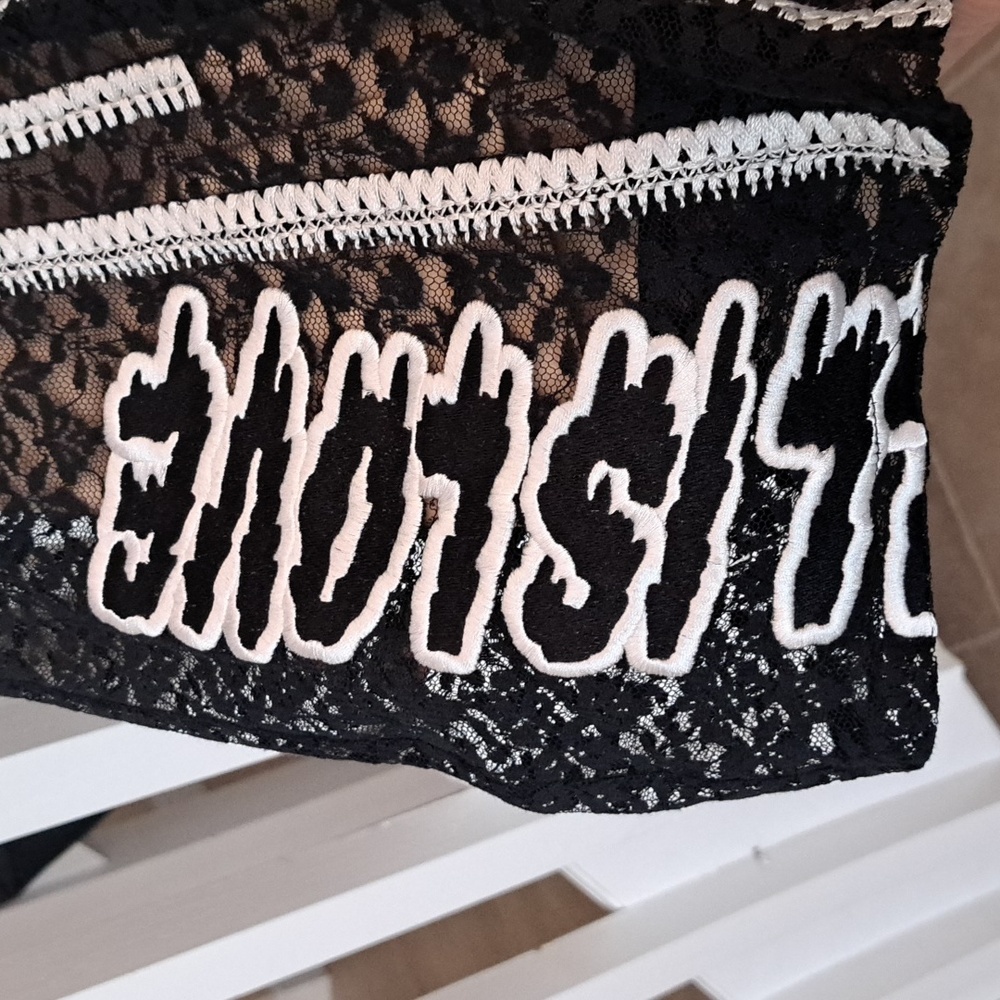 Stella McCartney Estell Thanks Girl Collection Black Lace Embroidered Top 44 - Picture 8 of 11